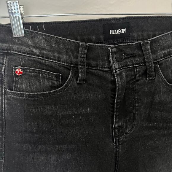 HUDSON Natalie Ridley Womens Jeans Sz 25 Black Skinny Goth Midrise Ankle - Picture 2 of 14